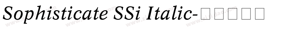 Sophisticate SSi Italic字体转换